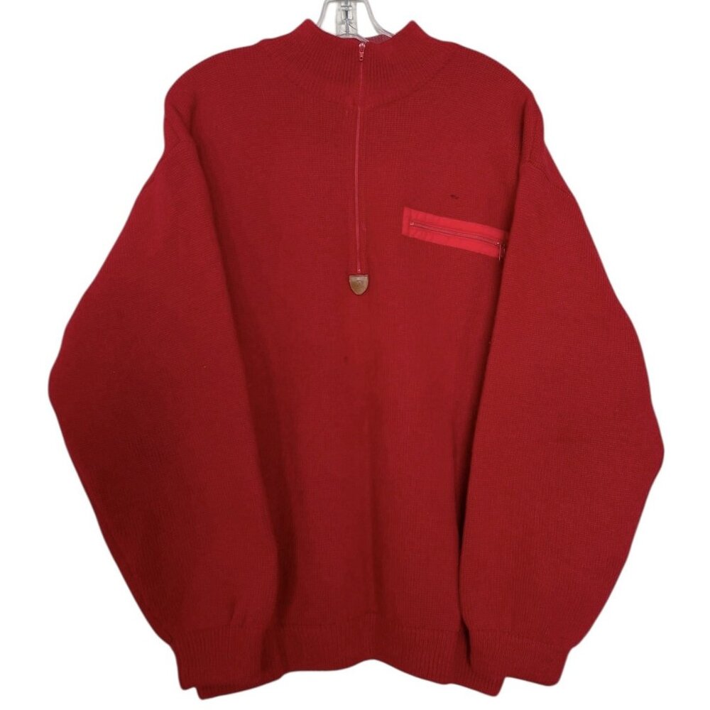 Patagonia‎ Alpinist Sweater Mens Size XXL 2XL Red 1/4 Zip Rare Vintage Hong Kong